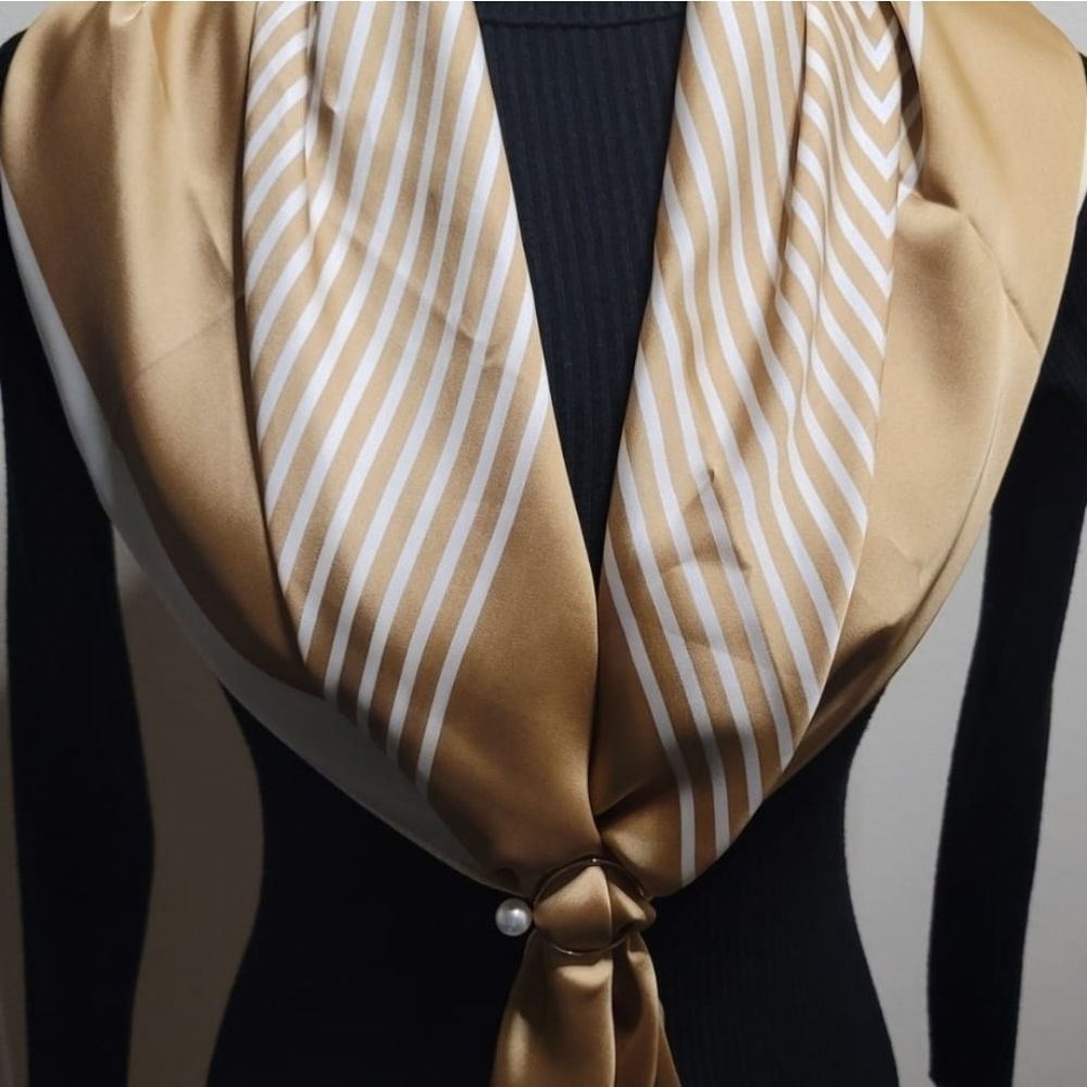 Women Satin Silk Square Scarf/Shawl - Picture 3 of 4